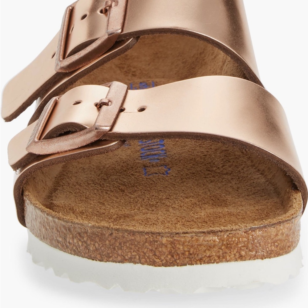 Birkenstock Arizona soft footbed slide sandal- copper leather size 9